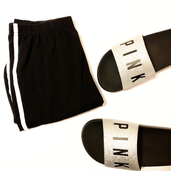 Black Leggings With White Lines - Picture 1 of 2